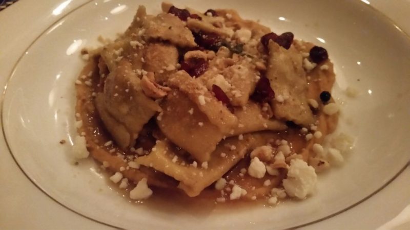 Agnolotti pasta at The Presidents Room